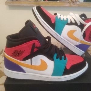 Nike Air Jordan 1 Mid 'What The' Multi-Color Shoes
